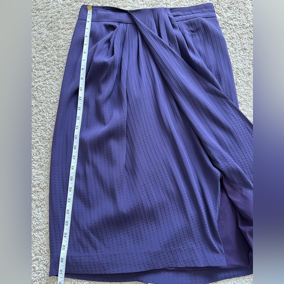 MM Lafleur The Lenox Skirt Foulard High Rise Deep Purple Knee Length Skirt -6(M) - Picture 12 of 12